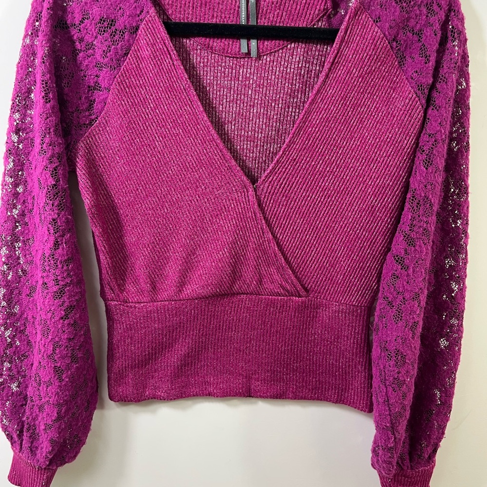 Anthro Fuchsia Knit Top